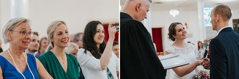 państwo młodzi składają sobie przysięgę przed ślubem polsko-szwedzkim 