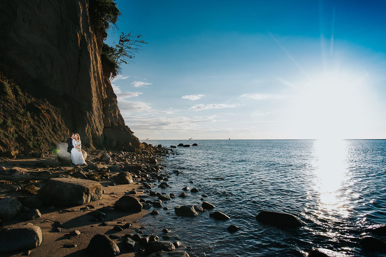 Para ślubna podczas sesji w Gdynia Klif Orłowo