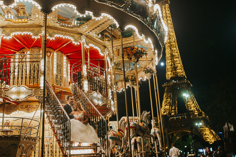 nocna sesja ślubna w Paryżu 