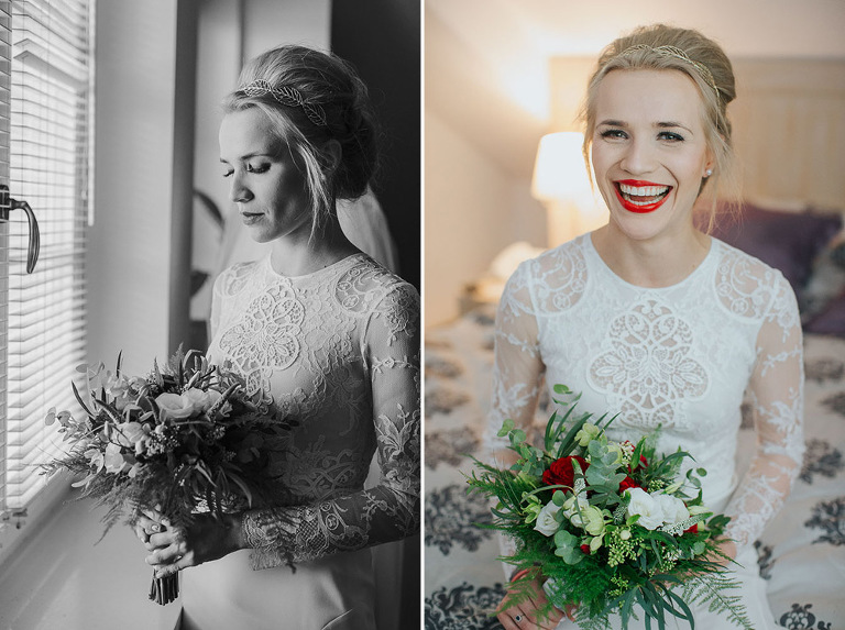 portret Pani młodej przy oknie przed slubem 