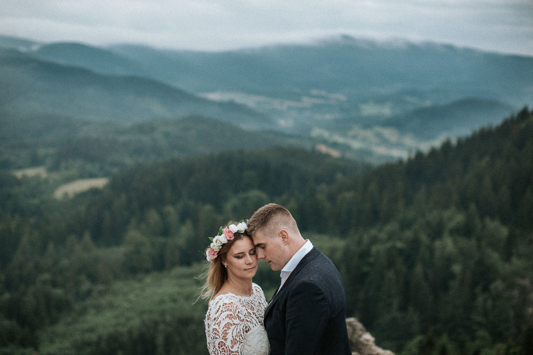 portret ślubny w górach 