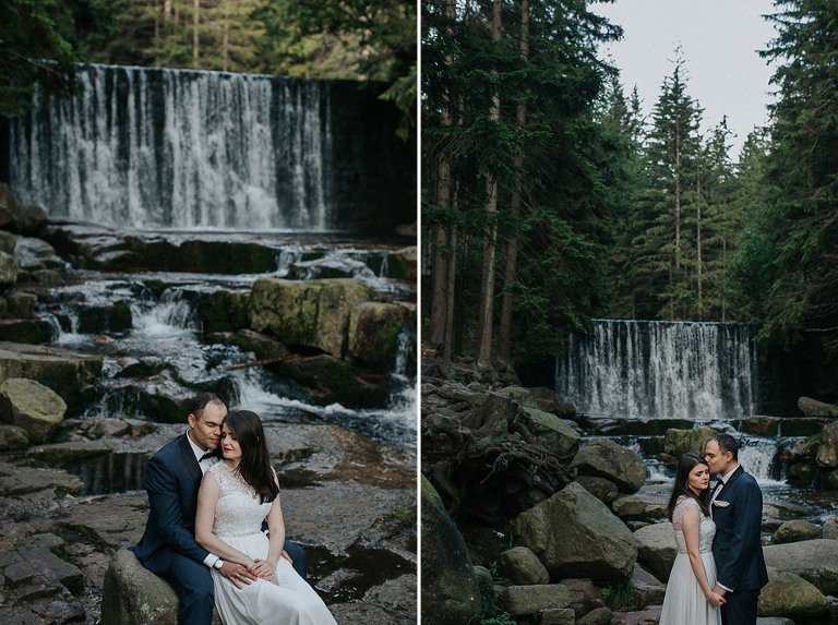 sesja ślubna wodospad w Karpaczu