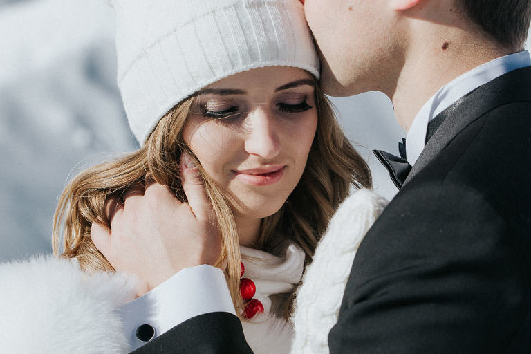 zimowy portret panny młodej