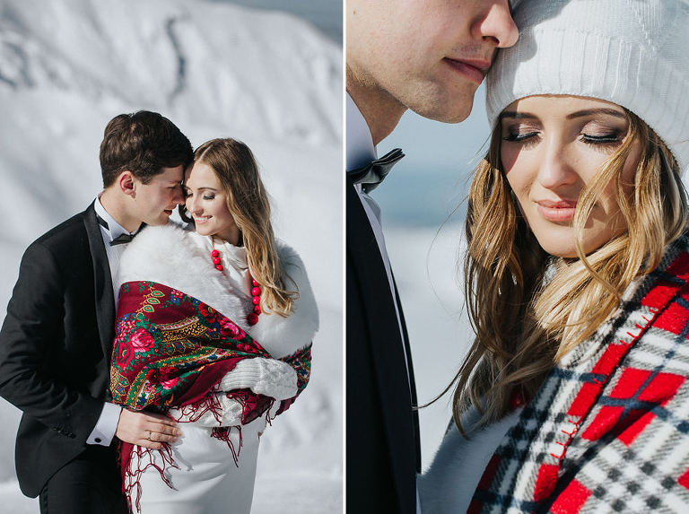 zimowy plener ślubny w górach Kasprowy wierch