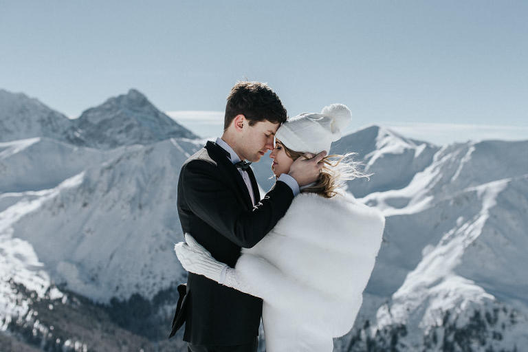 zimowy portret ślubny w górach Kasprowy 