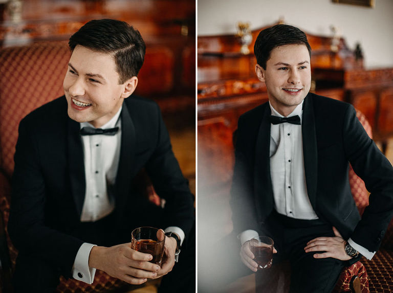 portret panna młodego w dniu ślubu 