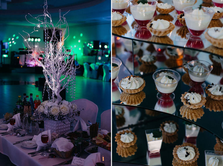 zimowy wystrój sali weselnej w Kasjopeji 