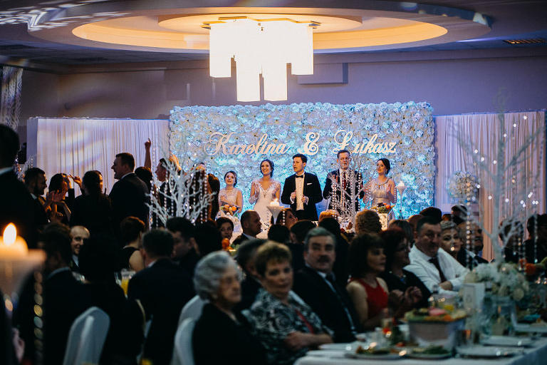 stół pary młodej na weselu w sali bankietowej Kasjopeja Grójec 