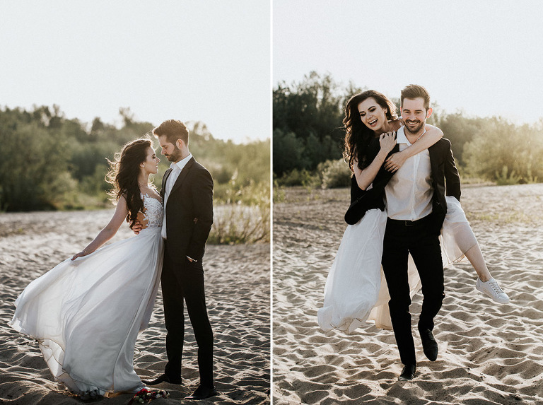 portret pary podczas pleneru ślubnego