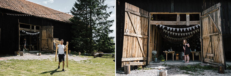 przygotowania do wesela w stodole