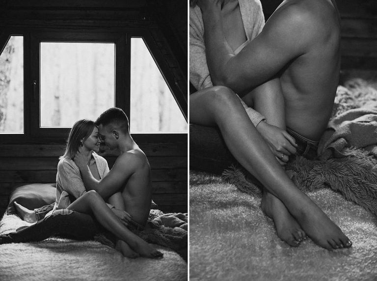 intymnie przytulona para w trakcie sesji 