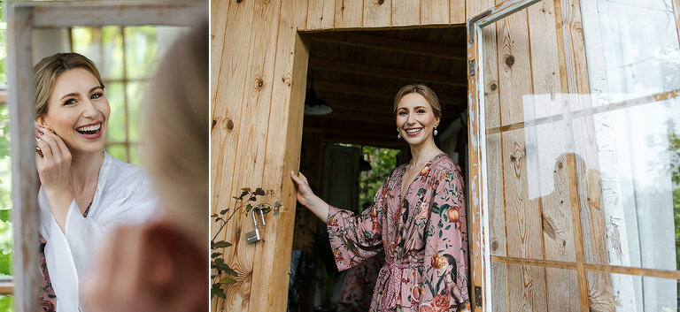 uśmiechnięta pani młoda w małym domku cicha 23