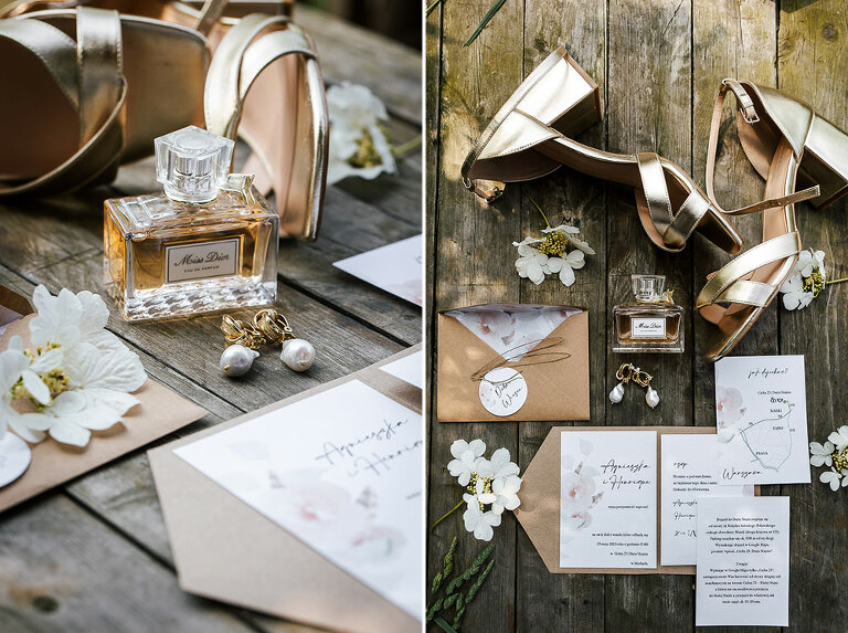 detale ślubne, buty, kolczyki